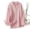 Nova Camisa Feminina de Primavera e Verão 2024 100 Emagrecedora Elegante de Manga Longa com Proteção Solar Fina Solta Camisa de Ar Condicionado Camisa Casual