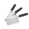 Cuchillo ondulado para patatas de diente de lobo de corte comercial multifuncional, cuchillo para cortar patatas Langya engrosado de grano profundo para uso doméstico, cuchillo elegante para patatas fritas
