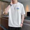 Homens Hong Kong estilo gelo seda manga curta T-shirt novo estilo japonês fresco na dopamina menina branco T top masculino