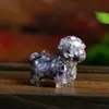 Figurillas Decorativas de Resina con Relleno de Piedra Triturada, Figurillas de Caballo de Escritorio Rellenas de Resina, Figurillas de Caballo del Año de Cristal Natural para la Buena Suerte