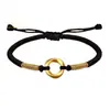 Pulseira de Casal Fita de Möbius de Ouro Puro 999 Shuibei Corda de Mão Trançada Vermelha e Preta Sinal de Amor para Homens e Mulheres Presente