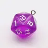 Dados de 20 Caras de Venta Caliente Transfronteriza Accesorios DIY Dados Multilado de Color Sólido Transparente Pendientes Llavero Colgante para Bolsa