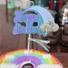Nueva Decoración de Estrella Arcoíris Colorida Fiesta de Cumpleaños Boda Temática Postre Pastel Decoración de Tarjeta