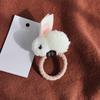 Corda de Lã de Cordeiro Fofa com Cabeça de Coelho Tridimensional Corda de Cabelo para Mulheres Outono e Inverno Grampo de Cabelo de Pelúcia Grampo para Franja Corda de Cabelo Anel de Cabelo Acessório de Cabeça