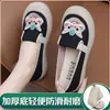 Sapatos de Tecido Versáteis para Mulheres de Pequim Antigo, Sapatos Preguiçosos Bordados Respiráveis de Calçar, Sapatos Rasos de Solado Macio Estilo Étnico, Novo Estilo Chinês