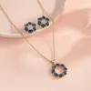Collar Pendientes Joyería Transfronteriza para Mujer Europeos y Americanos Más Vendidos Collar de Lujo Ligero Pendientes de Nicho Traje de Joyería de Lujo Ligero