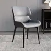 Silla de comedor de lujo para uso doméstico, diseño moderno minimalista italiano, silla de cuero creativa para reuniones, mesa y silla de comedor de hotel