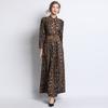 Fábrica directo spot mercancías de comercio exterior Europa y Estados Unidos 2022 primavera y otoño cintura delgada corte slim manga larga estampado leopardo vestido