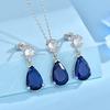 Accesorios Collar con Colgante de Corazón de Piedra Preciosa de Colores Set de Pendientes para Mujer Cadena Sencilla de Alta Gama Joyería al por Mayor
