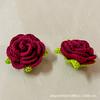 Cabeza de flor rosa de lana al por mayor flor artificial semiacabada tejido a crochet a mano ramo cabeza de flor ventas directas de fábrica