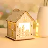Cabaña Luminosa de Madera Creativa Suministros para Decoración Navideña Colgantes para Árbol de Navidad Decoraciones para Ventana DIY