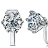 Pendientes de pareja de imitación de diamante importados aleación chapada en oro pendientes de moissanita corona seis garras circón hombres y mujeres