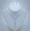 Juego de Collar y Aretes Transfronterizo Europeo y Americano para Novia Boda Simple Combinable Precioso Lujo Ligero Cadena Grabada Juego de Pedrería