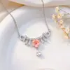 Nuevos accesorios de collar de corona floral vintage más vendidos para mujer, estilo dulce, fresco, de nicho, cadena versátil para la clavícula