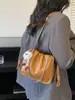 Bolsa Pequena Versátil com Corrente para Mulheres, Nova Bolsa Quadrada Pequena Plissada Nuvem, Bolsa Transversal de Nicho Primavera 2026