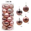 Conjunto de 36 peças de enfeites de Natal, decorações de árvore de Natal de 3/4cm, brilhantes, bolas embaladas em balde, bolas de plástico galvanizado