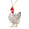 Ornamentos de Frango de Carro para Venda Quente de Natal Ornamentos de Árvore de Natal Decoração de Casa para Festas Presentes