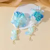 Pendientes Florales Azules de Borla Larga Estilo Super Hada, Pendientes de Alto Nivel Estilo Resort Costero, Impresionantes y Elegantes Accesorios para Orejas