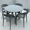Combinación de Mesa y Sillas para Exteriores Tienda de Té con Leche Negra Mesa para Exteriores Patio de Ocio al Aire Libre Balcón de Plástico para Exteriores Impermeable y Protección Solar