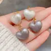 Pendientes de Moda Personalizados Estilo Coreano en Forma de Corazón Nicho Gama Alta Celebridad de Internet Estilo Minimalista Pendientes Simples Pendientes de Temperamento para el Trabajo