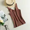 Dropshipping Nova Camisola Feminina de Renda Crochê com Recortes em V Top Curto Slim de Malha para Usar por Cima