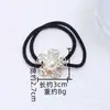 Goma para el Cabello Elástica con Perlas Doradas y Pedrería en Forma de Corazón Estilo Coreano Accesorio de Moda para Cola de Caballo Cuerda para el Cabello Trenzada de Doble Hilo Anillo para el Cabello Estilo Mori Girl Tocado