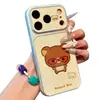 Funda de teléfono Rilakkuma de lunares adecuada para Apple 17 Pro Max, lindo diseño de dibujos animados, compatible con Huawei, Xiaomi, 17 y Vivo, con ventana de visualización grande
