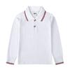 Camiseta infantil de manga comprida meninos e meninas lapela algodão puro primavera e outono camisa polo infantil roupas de classe escolar entrega top one-piece