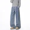 Jeans para hombre estilo americano 2026, nueva colección primavera/verano, corte holgado, pierna recta vintage, pantalones anchos de moda para hombre