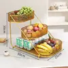 Bandeja de frutas para a sala de estar, suporte de frutas de vários níveis, bandeja de lanches e uma cesta de frutas elegante e de alta qualidade