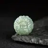 Cuentas sueltas de cabeza de dragón de jade Hetian genuino, colgante Pixiu tallado tridimensional, accesorios para pulseras, cuentas de pulsera de jade natural
