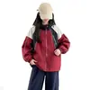 2026 Novo Estilo Jaqueta Corta-Vento de Primavera e Outono para Meninas com Capuz Roupa Externa para Meninas Roupas Infantis Médias e Grandes Moda Estilosa Outono
