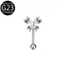 Atacado Transfronteiriço Studs para Orelha e Sobrancelha em Liga de Titânio G23 Formato Borboleta Coração Lua Flor Cravejados com Zircônia Joias para Piercing