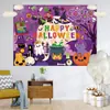 Pôsteres de Festa Temáticos de Halloween Roxos Mais Vendidos no Exterior, Abóbora de Desenho Animado Bruxa Decoração de Fundo Suprimentos Atacado