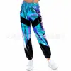 Calça Esportiva Hip-Hop de Rua Feminina Costura Multicolorida Luz Laser Metálica Calça de Perna Larga Feminina Comércio Exterior Europeu e Americano