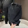 Marca da Moda de Comércio Exterior Letra Gola Redonda Moletom Outono Novo Estilo Moda Casual Camiseta Masculina Bonita Solta Tie-dye Manga Longa Masculino