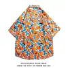 Camisa de Verano Nueva Europea y Americana para Mujer con Encaje, Cuello Alto, Cordones, Moda Estampada, Pulóver Casual Elástico