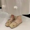 Turbante Francés Exquisito Medias Zapatillas Mujer 2026 Nuevo Verano Exterior Slip-on Persona Perezosa Combinar con Faldas Sandalias