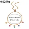 Pulsera Flor de Cuatro Hojas de Acero Inoxidable con Circonita Incrustada de Cobre y Colgante de Flor Pequeña con Diamante de Colores Joyería Accesorios de Moda Fábrica de Origen