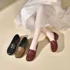 Zapatos de mujer sin cordones con corte bajo, opción de doble uso, nuevo modelo otoño 2026, punta redonda, suela blanda, tacón grueso, mocasines planos cómodos para mujer