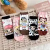 Calcetines Nuevos de Algodón Peinado con Dibujos Animados Calcetines Bajos para Mujer Ilustración Japonesa Calcetines Cortos Lindos Calcetines de Moda para Mujer Venta al por Mayor Comercio Exterior