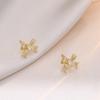Pendientes de mujer estilo japonés-coreano con diseño de mariposa y circonita microincrustada, recién llegados, elegantes y de moda.