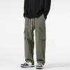 Novas Calças Esportivas Masculinas de Primavera e Verão para Caminhada ao Ar Livre, Marca Tendência, Multi-Bolsos, Corte Solto Reto, Perna Larga, Estilo Americano