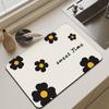 Tapete escurridor de flores frescas pequeñas al por mayor, tapete escurridor estilo barro de diatomeas, tapete escurridor de cocina, tapete de barra para mesa de comedor