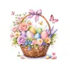Día de la Resurrección de Pascua Mariposa Huevo de Colores Cesta de Flores Tienda Embellecimiento Decoración Atmósfera Pegatinas de Decoración de Pared Autoadhesivas Removibles