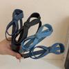 Diadema Retro Dulce para Mujer 2025 Nueva Diadema de Lazo Estéreo Azul Denim de Alta Gama Versátil Elegante Accesorio para el Cabello