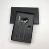 Juego de Cubiertos de Acero Inoxidable Portugués de Mango Plano Brillante de Cuatro Piezas Cuchillo, Tenedor y Cuchara Juego de Cubiertos Logotipo Láser Caja de Regalo