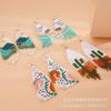 Pendientes de Borla de Cuentas de Arroz Hechos a Mano de Venta Caliente Europea y Americana Pendientes Largos Tejidos con Flecos de Estilo Étnico Bohemio para Mujer