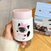 Copo Térmico Estudante Dilebel Gato de Aço Inoxidável para Meninas com Bom Visual e Novo Bolso de Aba Portátil Mini para Copo em Calça