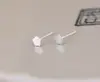 Joyería estilo coreano para mujer estrellas pentagonales flor redonda aretes esmerilados aretes geométricos cepillados joyería de plata al por mayor
